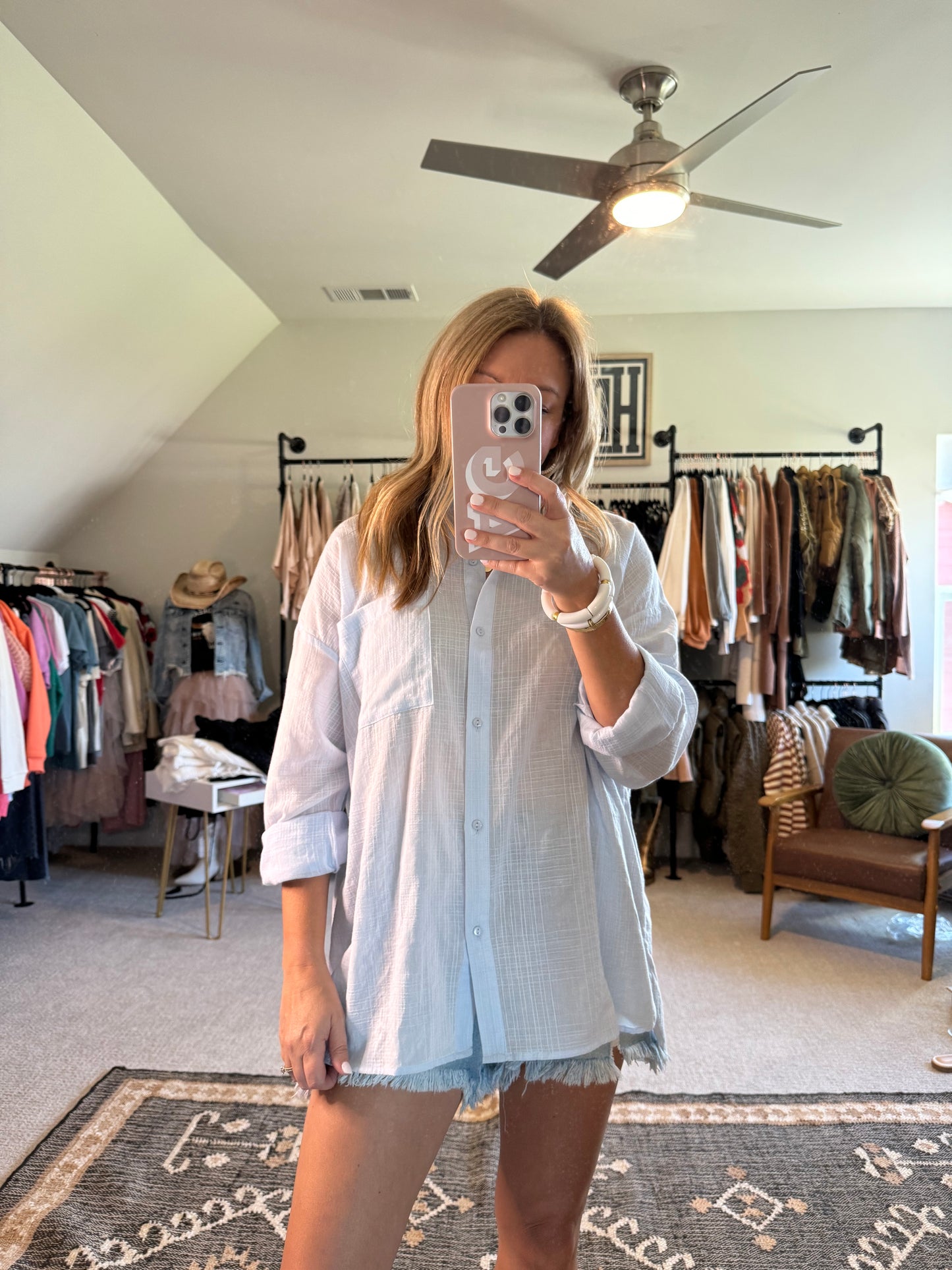 Clear Blue Sky Button Down