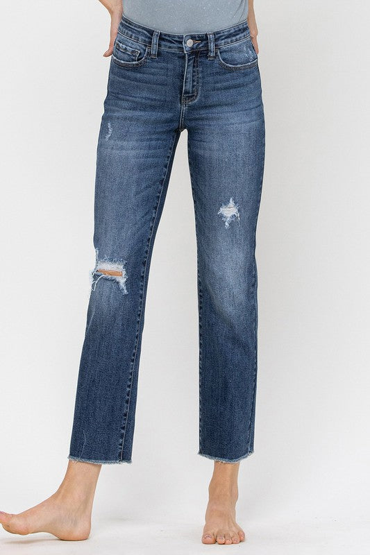 Mid Rise Relaxed Straight Jean