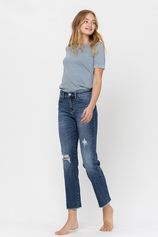 Mid Rise Relaxed Straight Jean