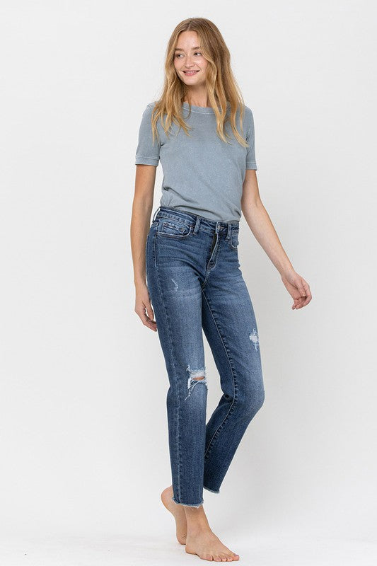 Mid Rise Relaxed Straight Jean