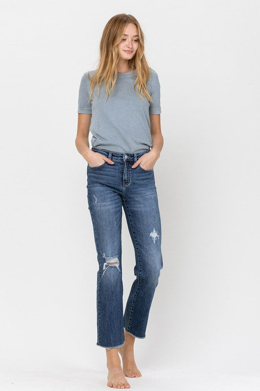 Mid Rise Relaxed Straight Jean