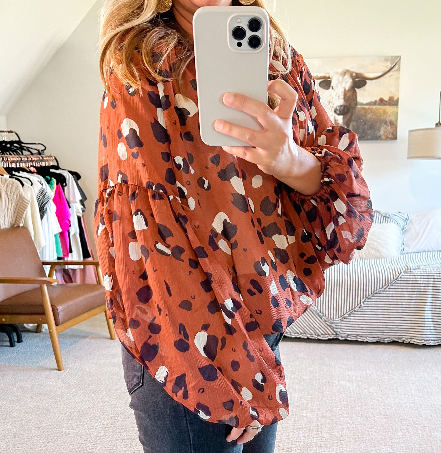 Come See Me Spotted Blouse
