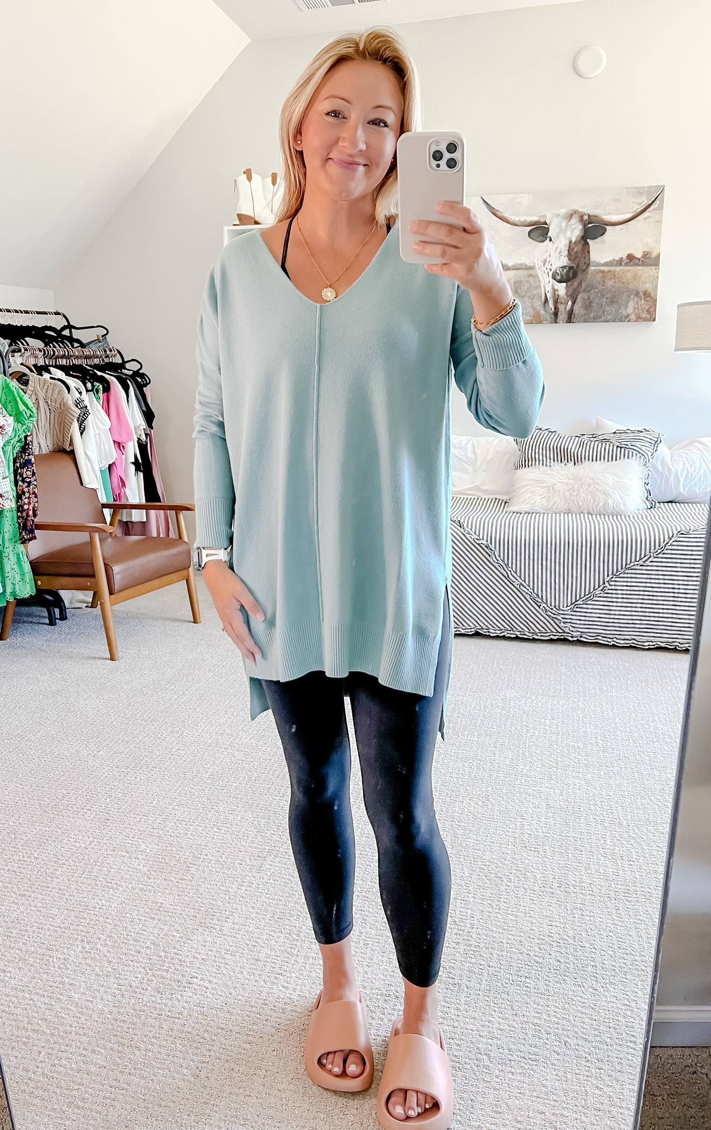 Dusty Blue Sweater Weather Tunic