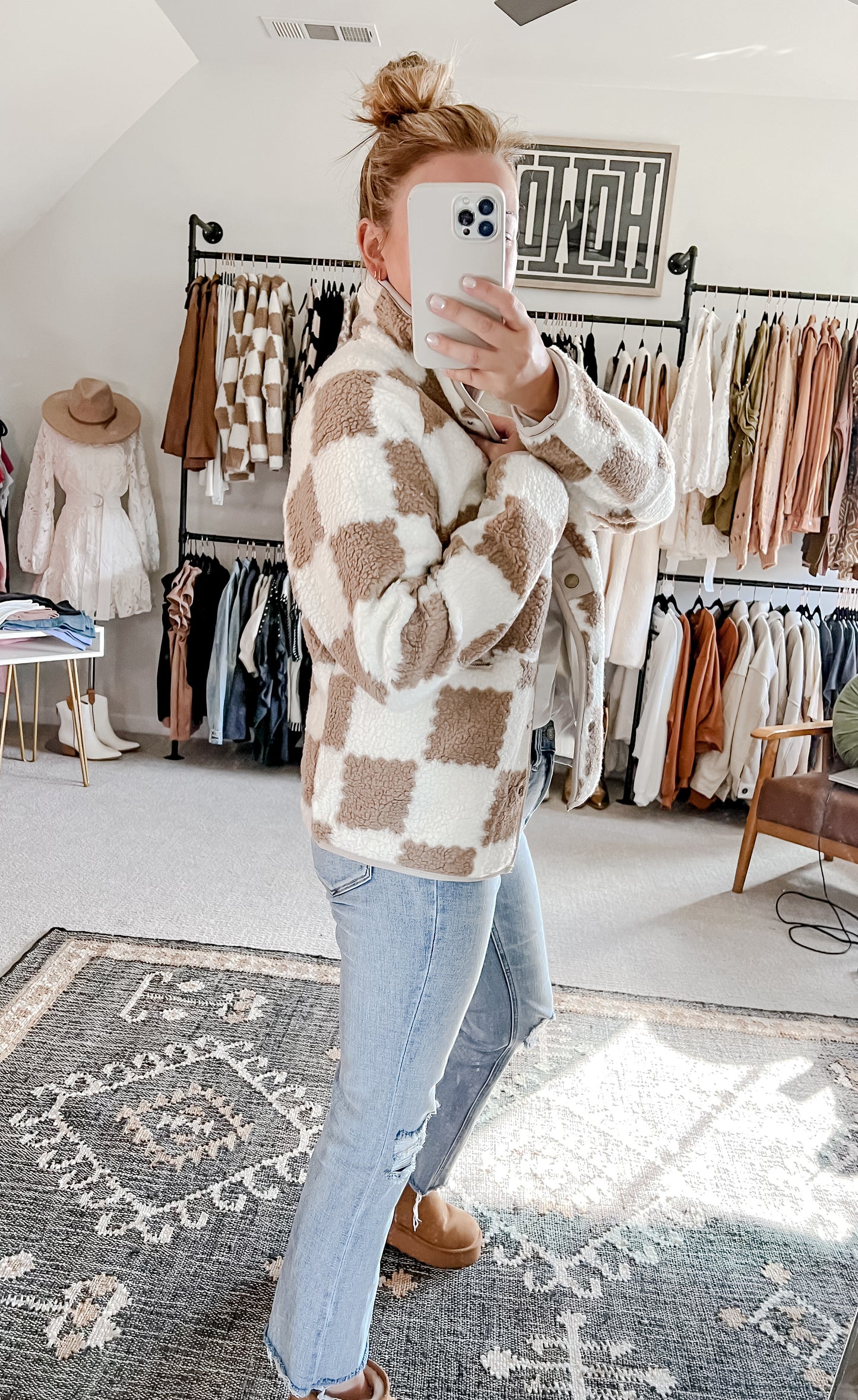 Checkered Sherpa Jacket