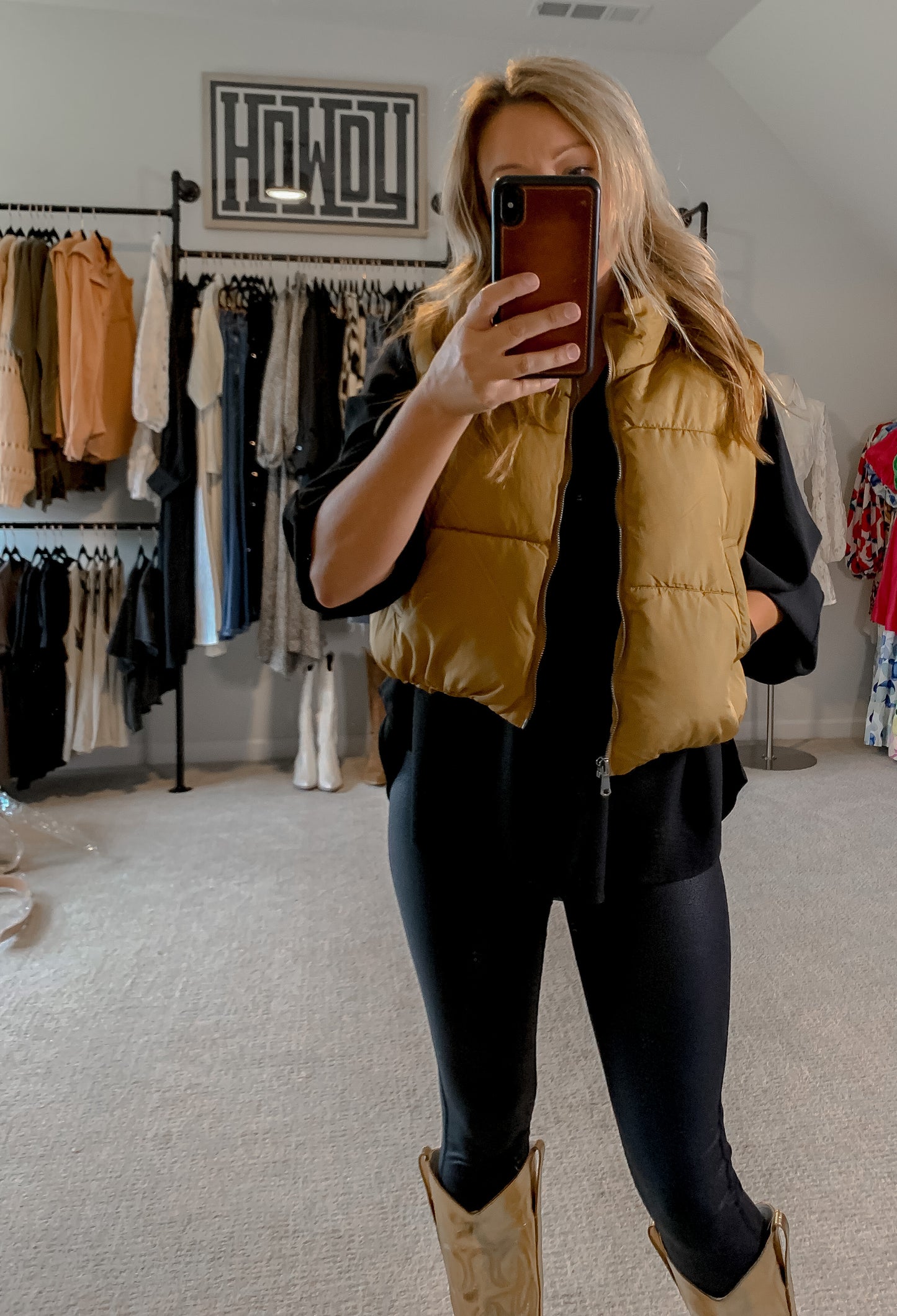 Camel Puffer Vest