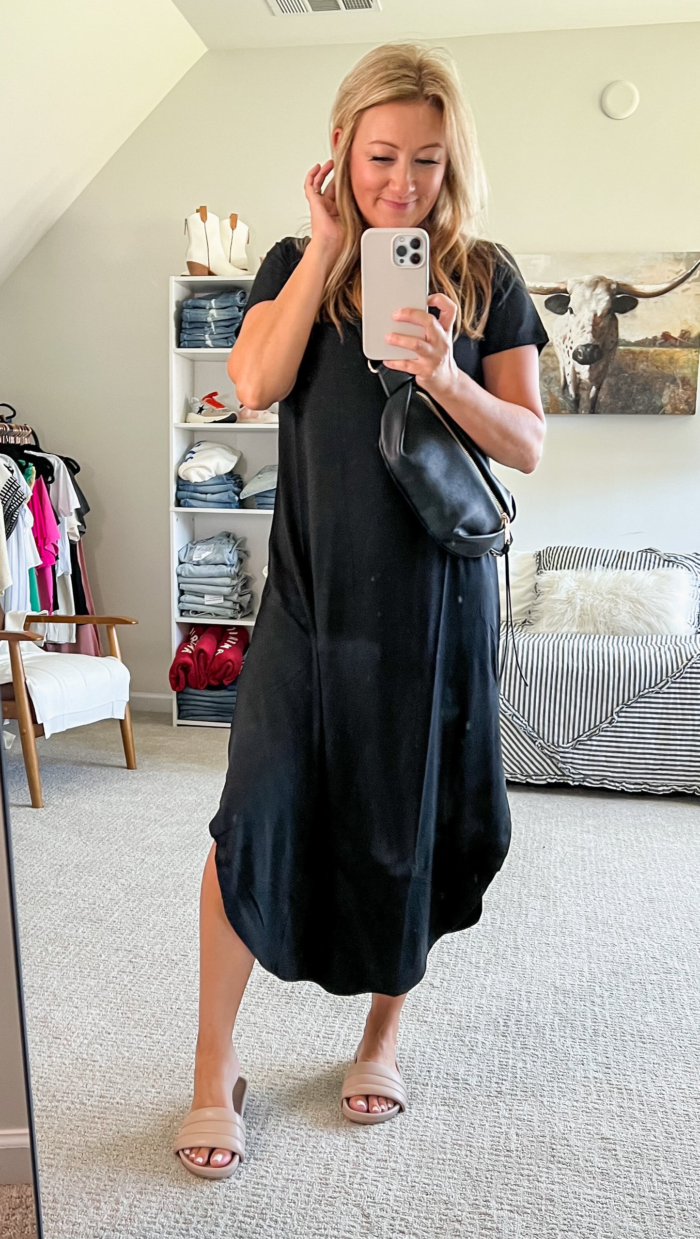 Comfy Curved Hem Dress