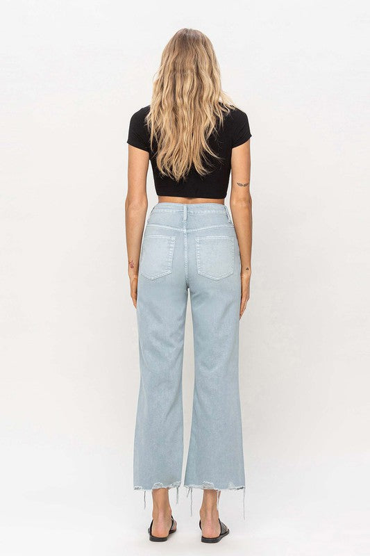 90s Vintage Crop Flare Jeans - Cloud Blue