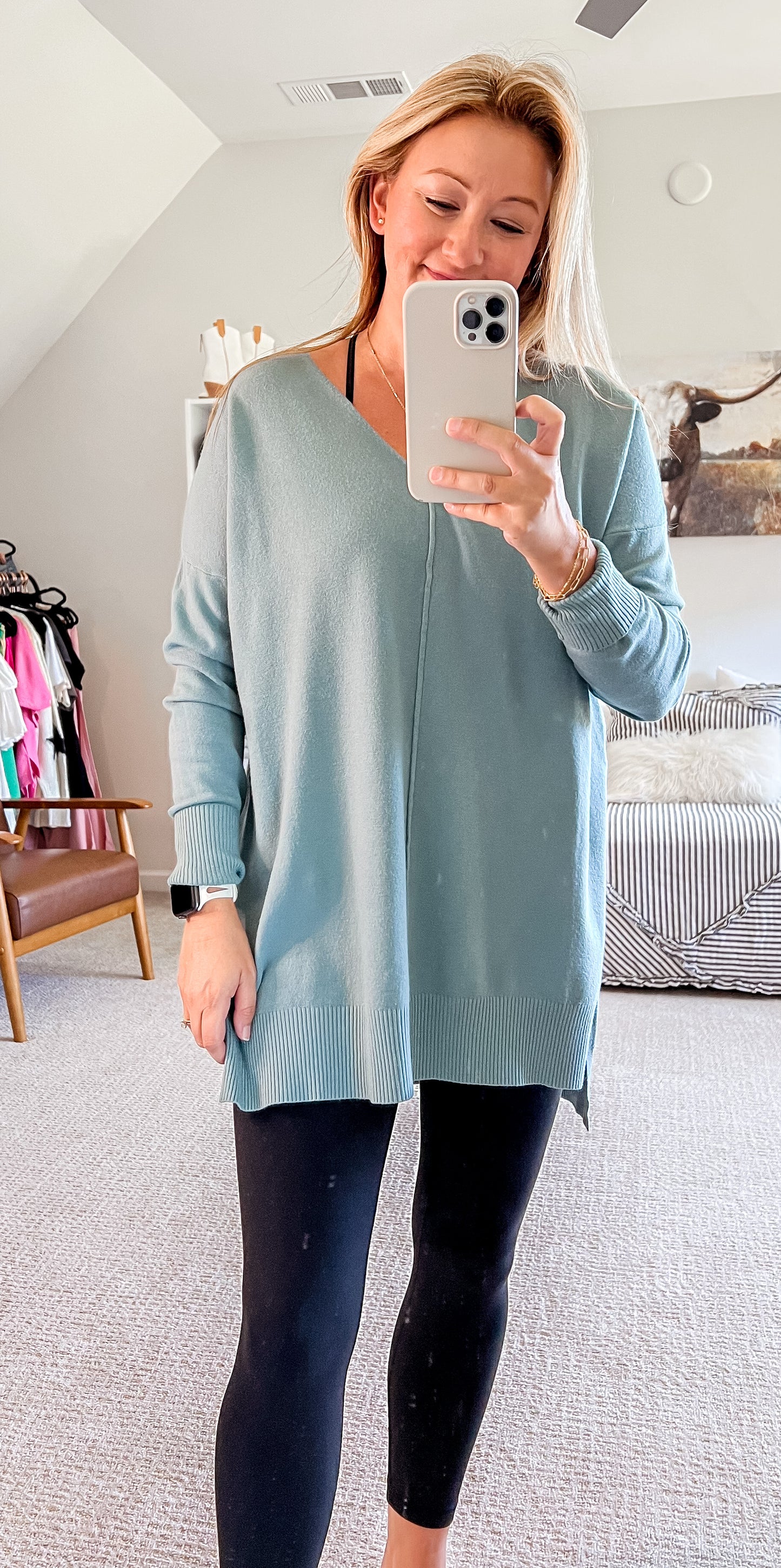 Dusty Blue Sweater Weather Tunic