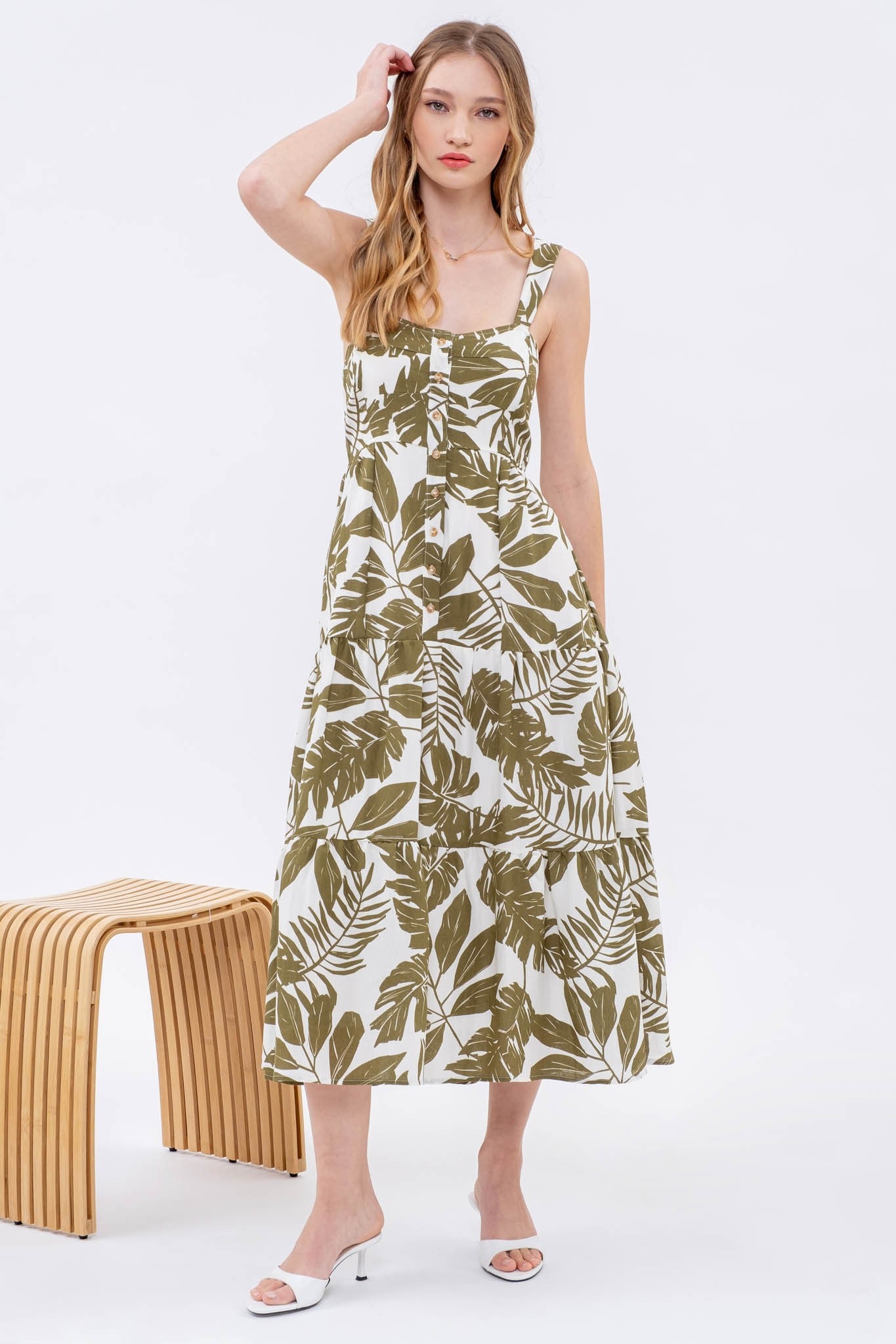 Breezy Palm Leafy Sundress