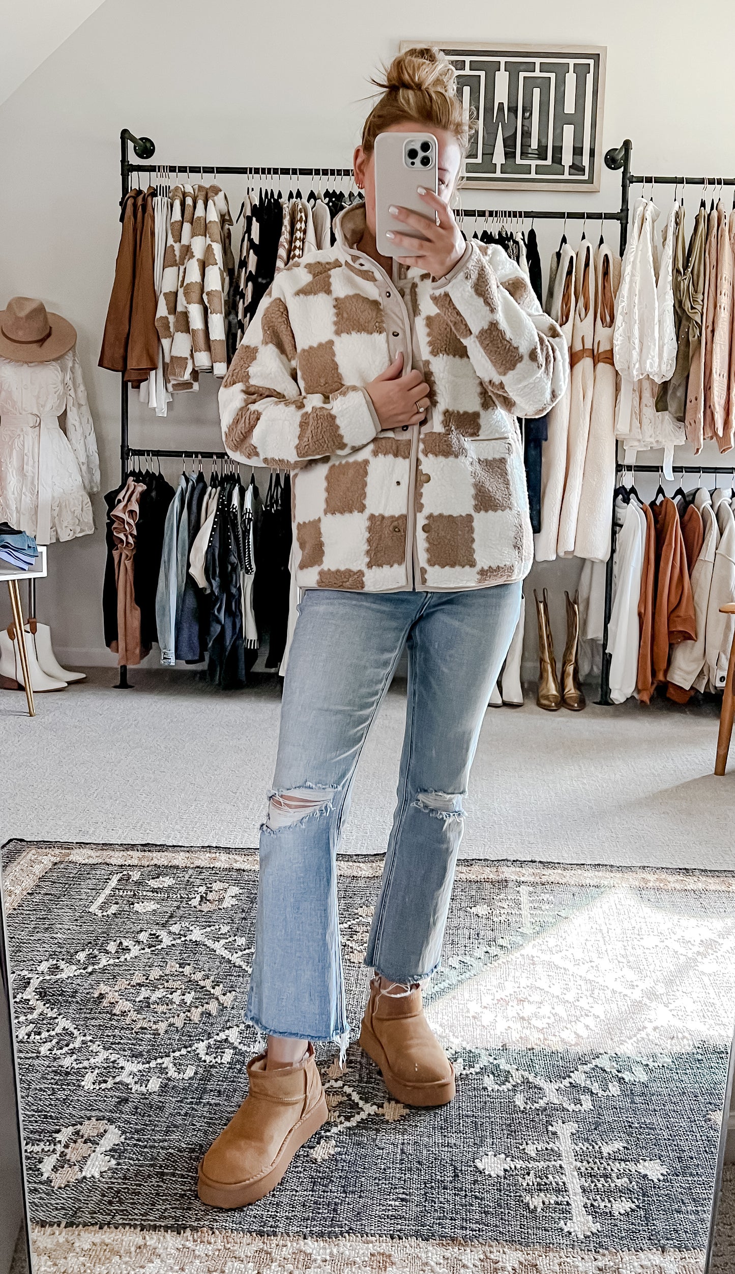 Checkered Sherpa Jacket