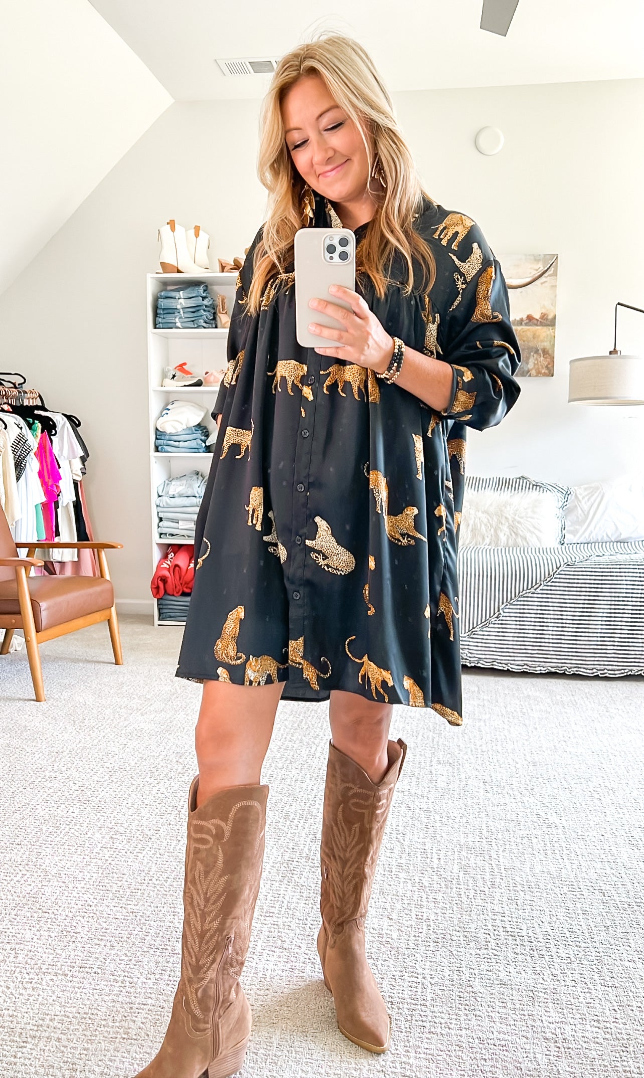 Ready to Pounce Shirt Dress