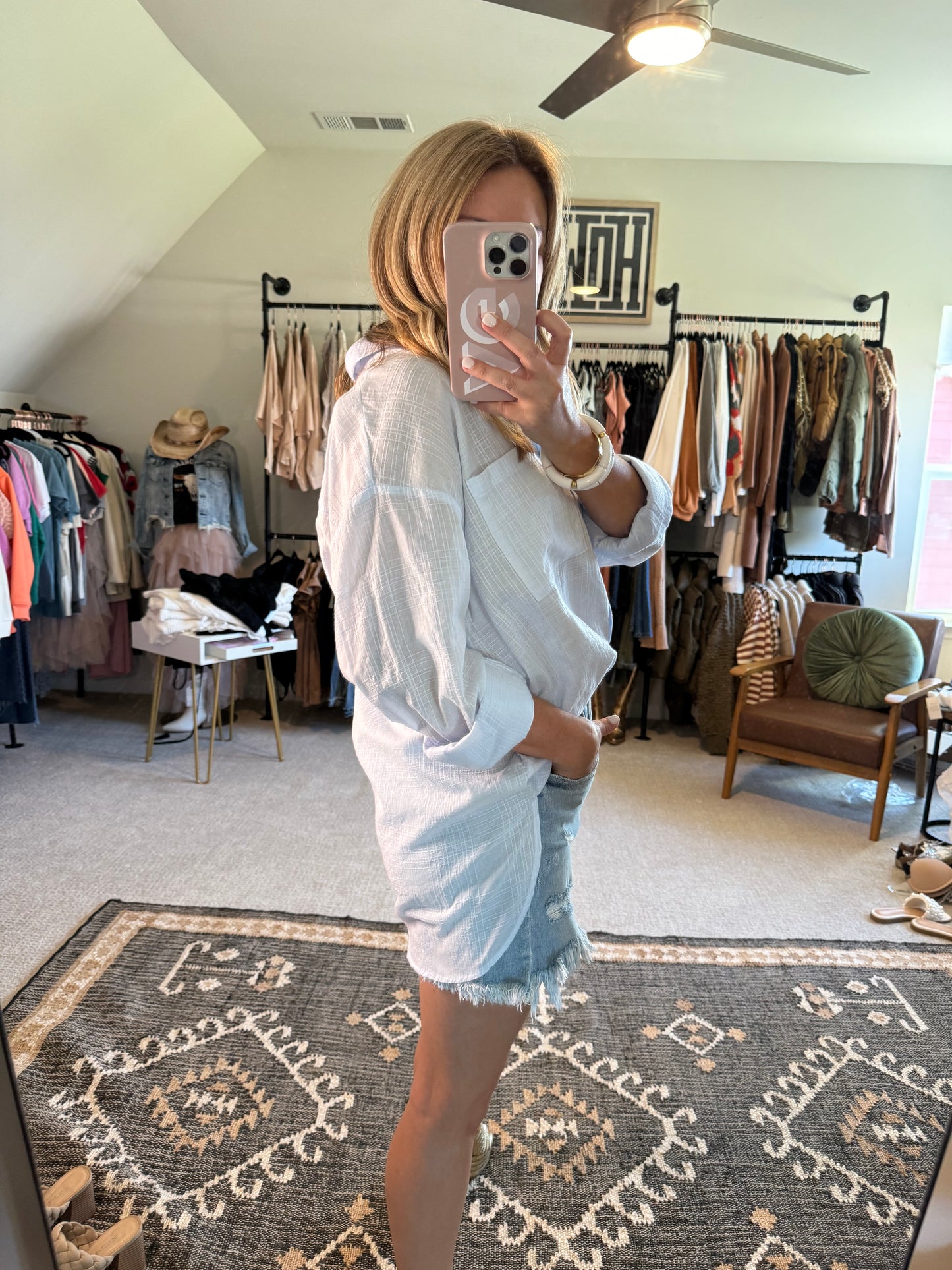 Clear Blue Sky Button Down