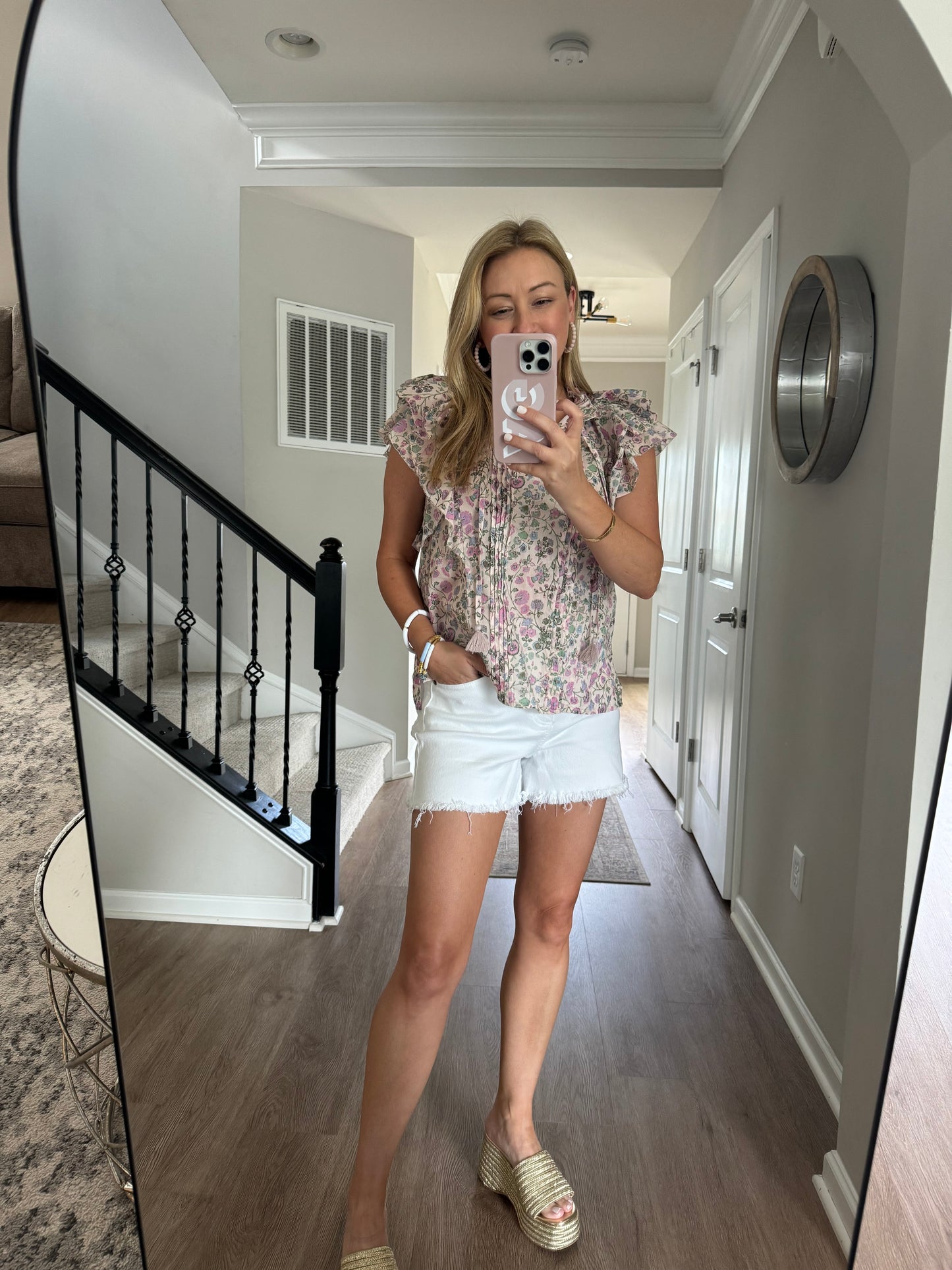 Emma White Denim Shorts