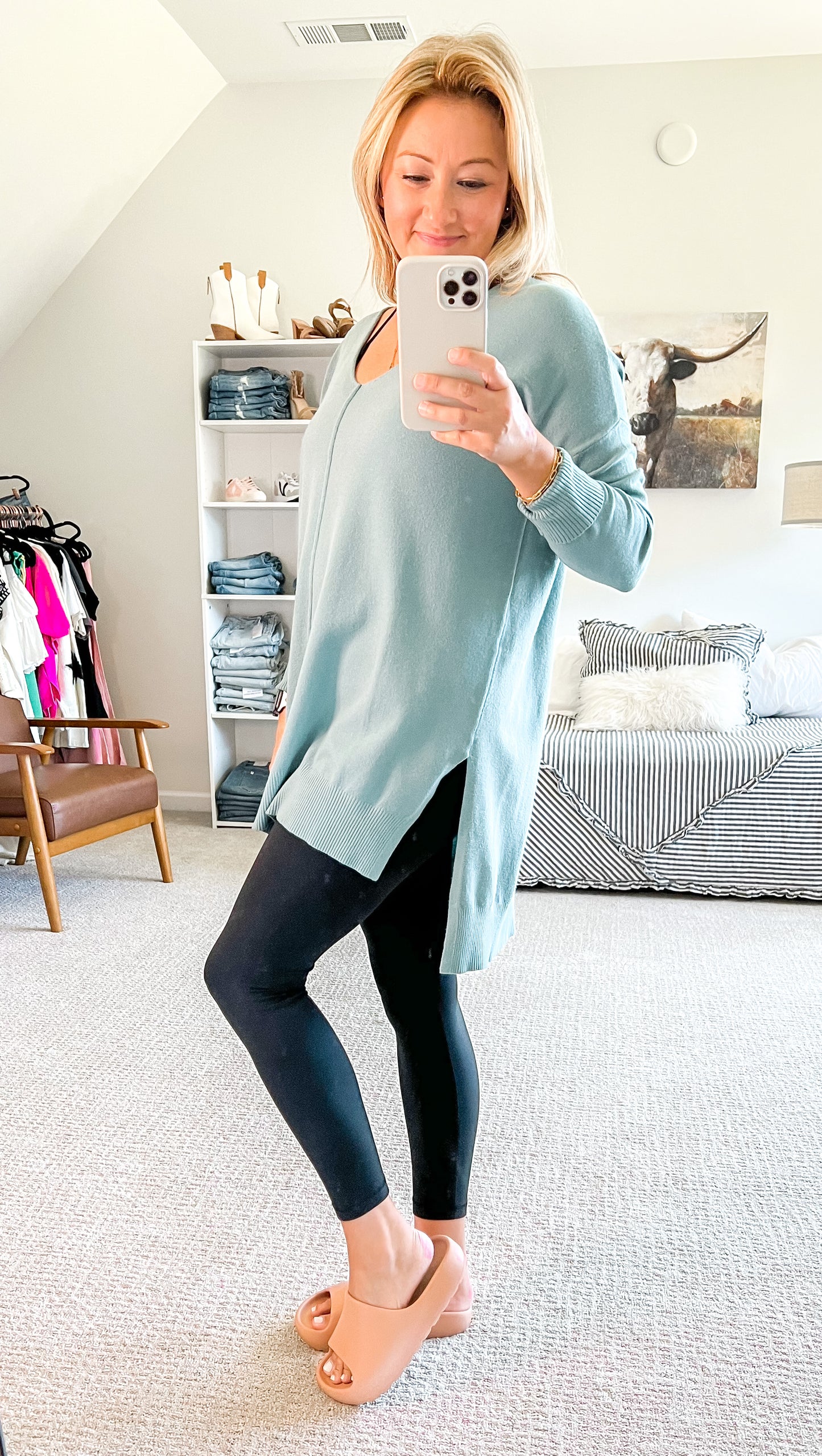 Dusty Blue Sweater Weather Tunic