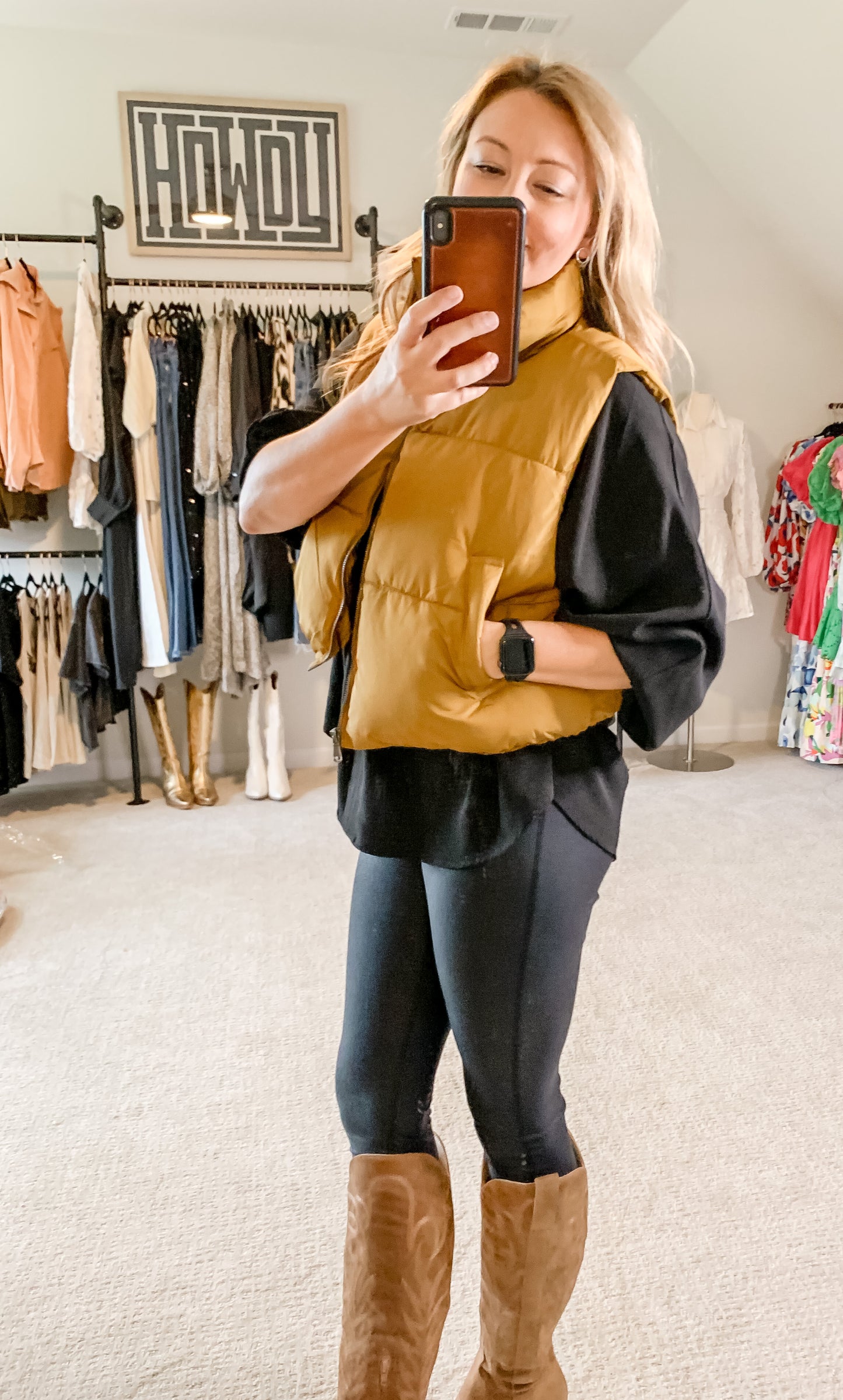 Camel Puffer Vest