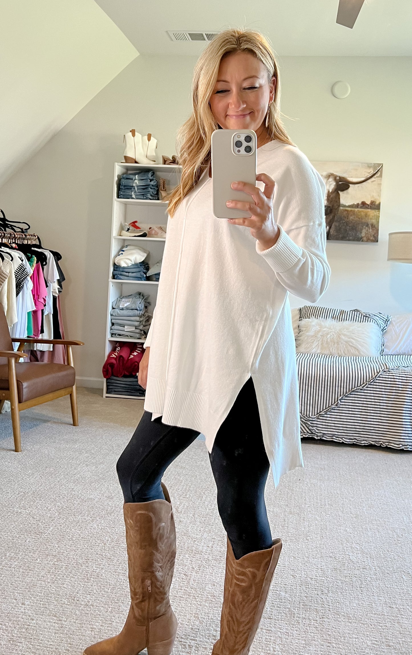 Ivory Sweater Weather Tunic Sweater