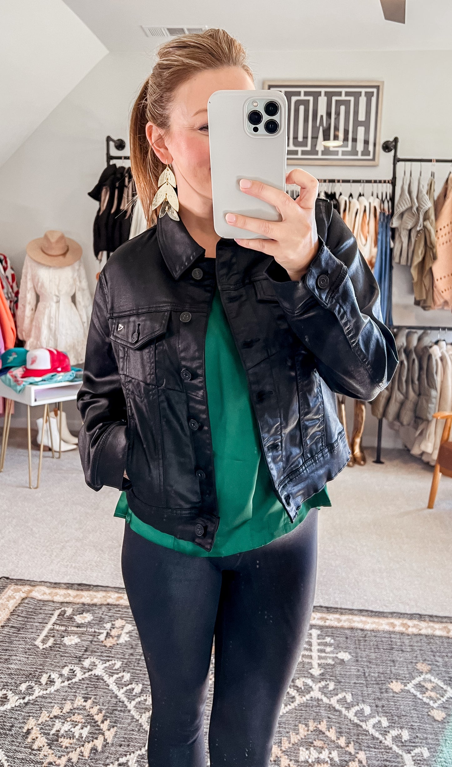 Coated Black Denim Jacket