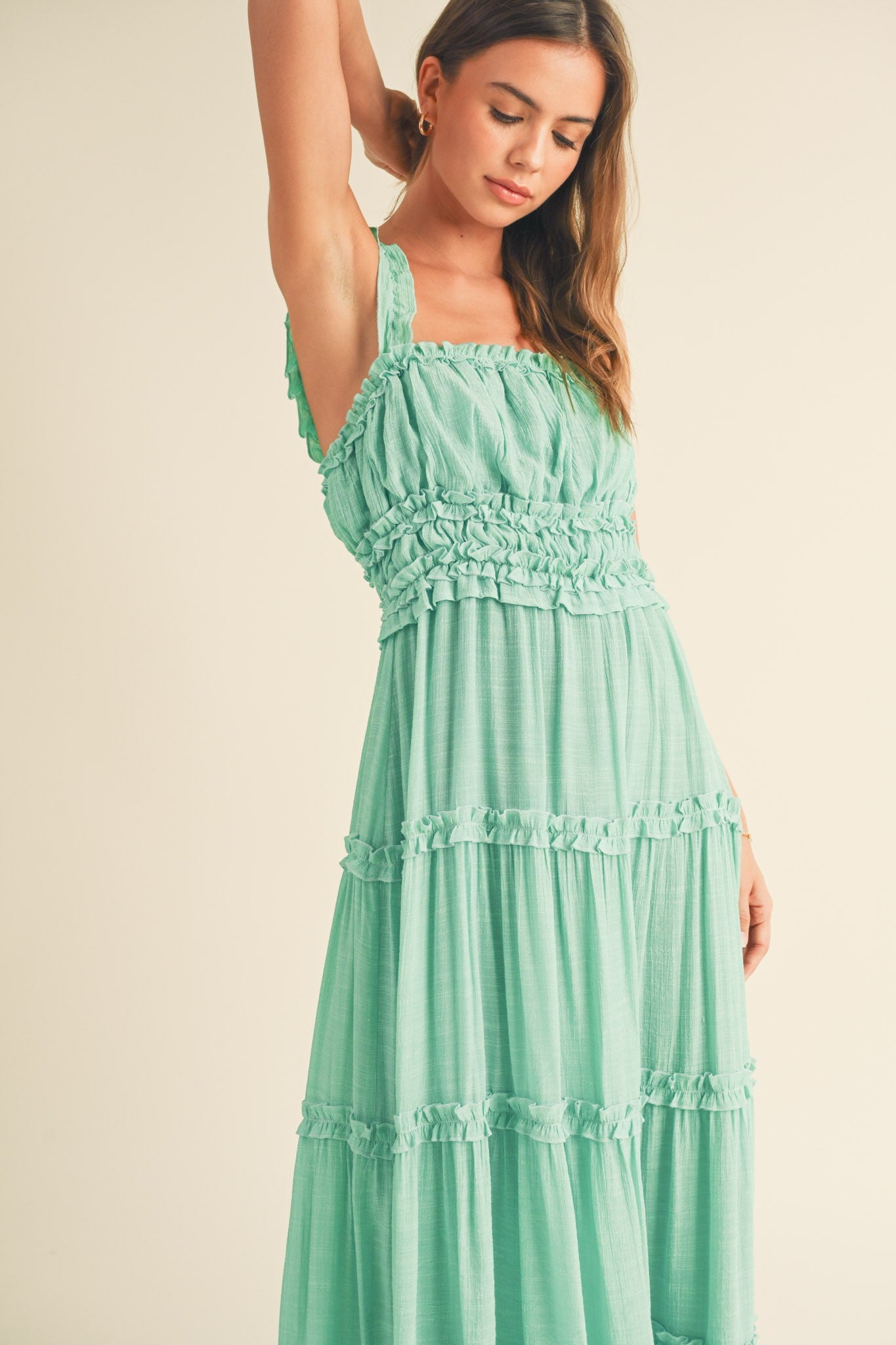 Camila Seafoam Ruffle Dress