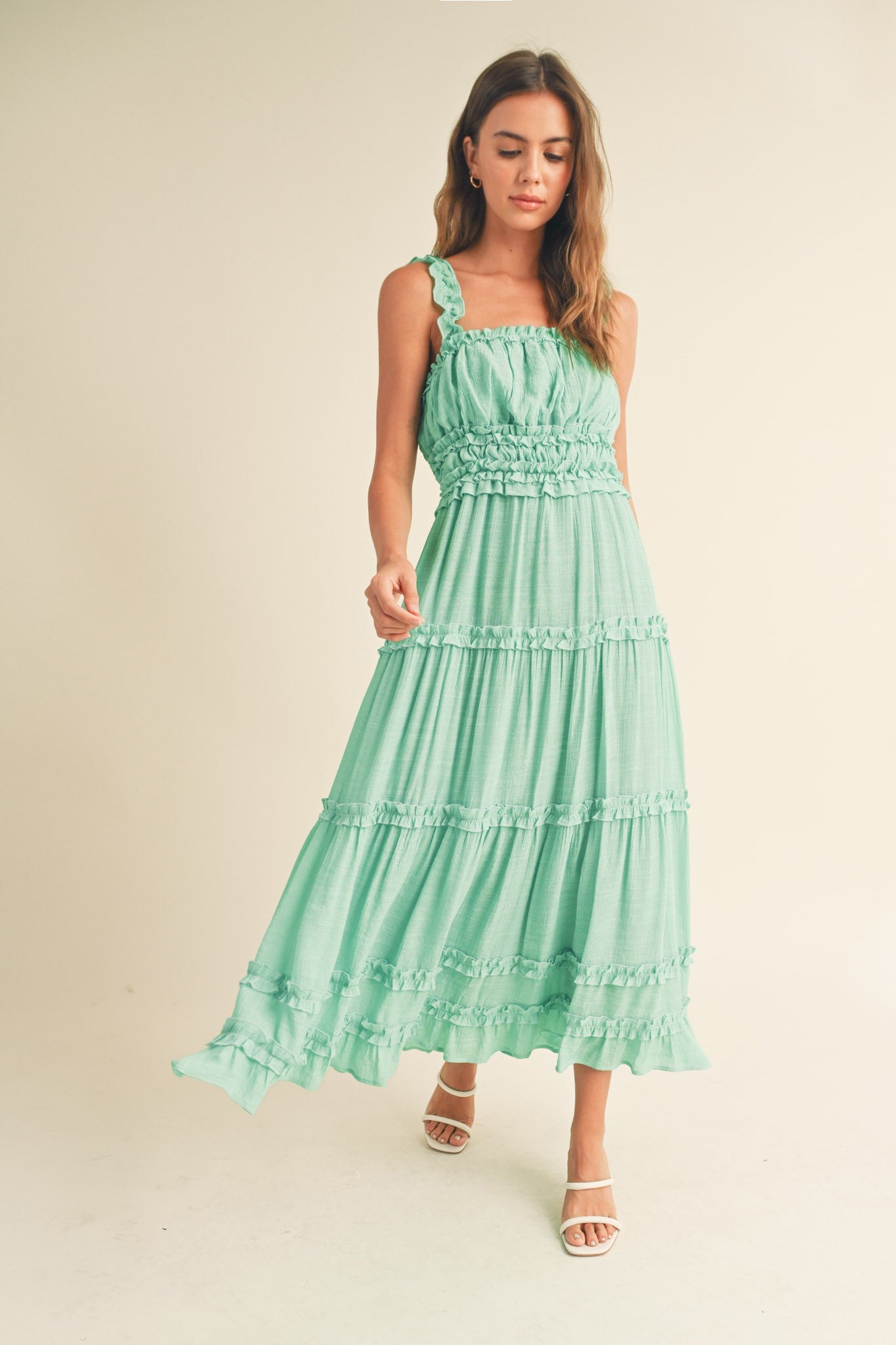 Camila Seafoam Ruffle Dress