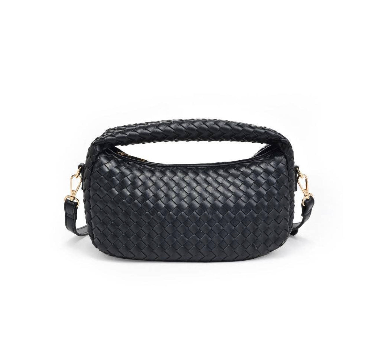 Black Woven Handbag