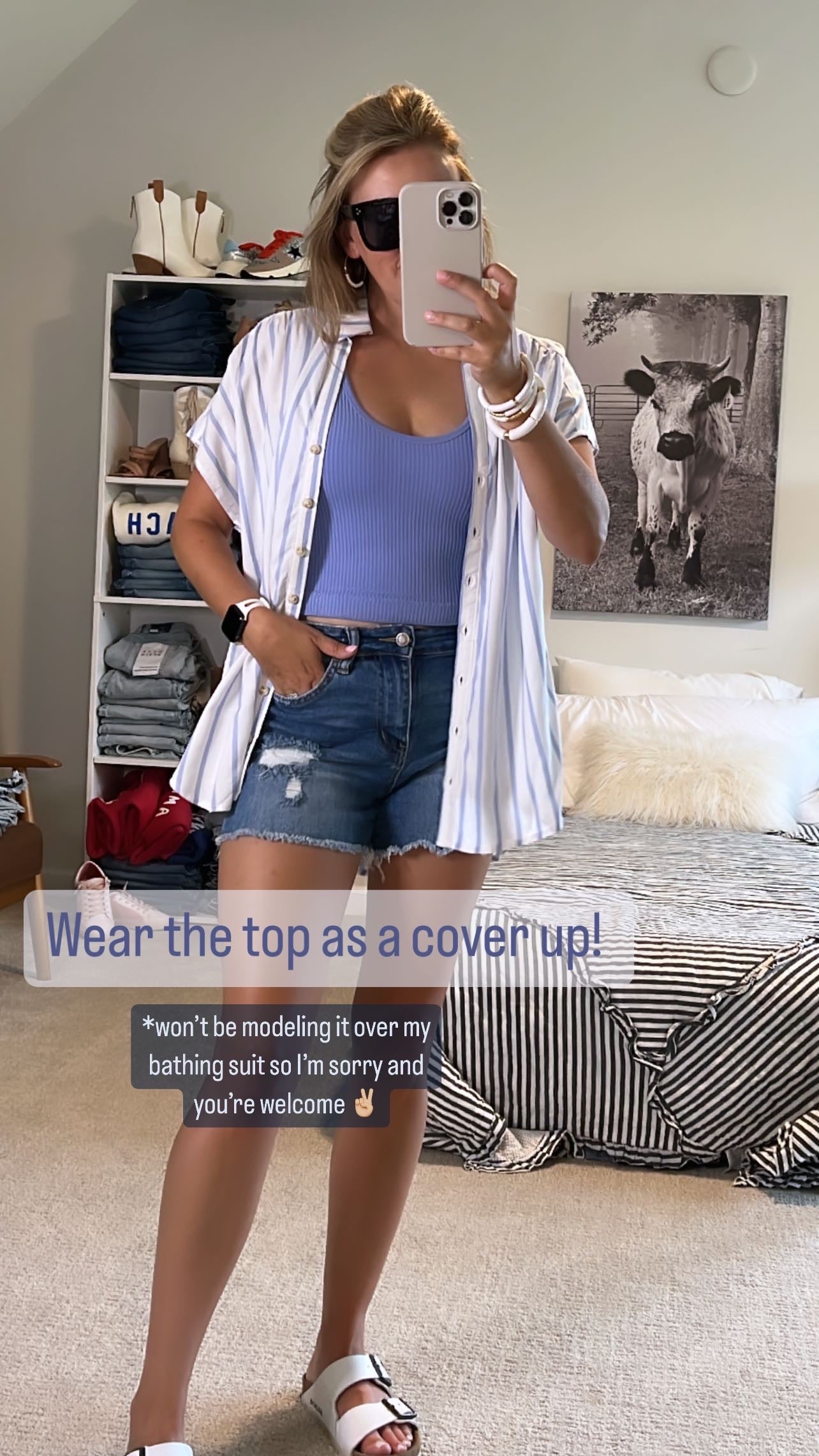 Breezy Blue Striped Top