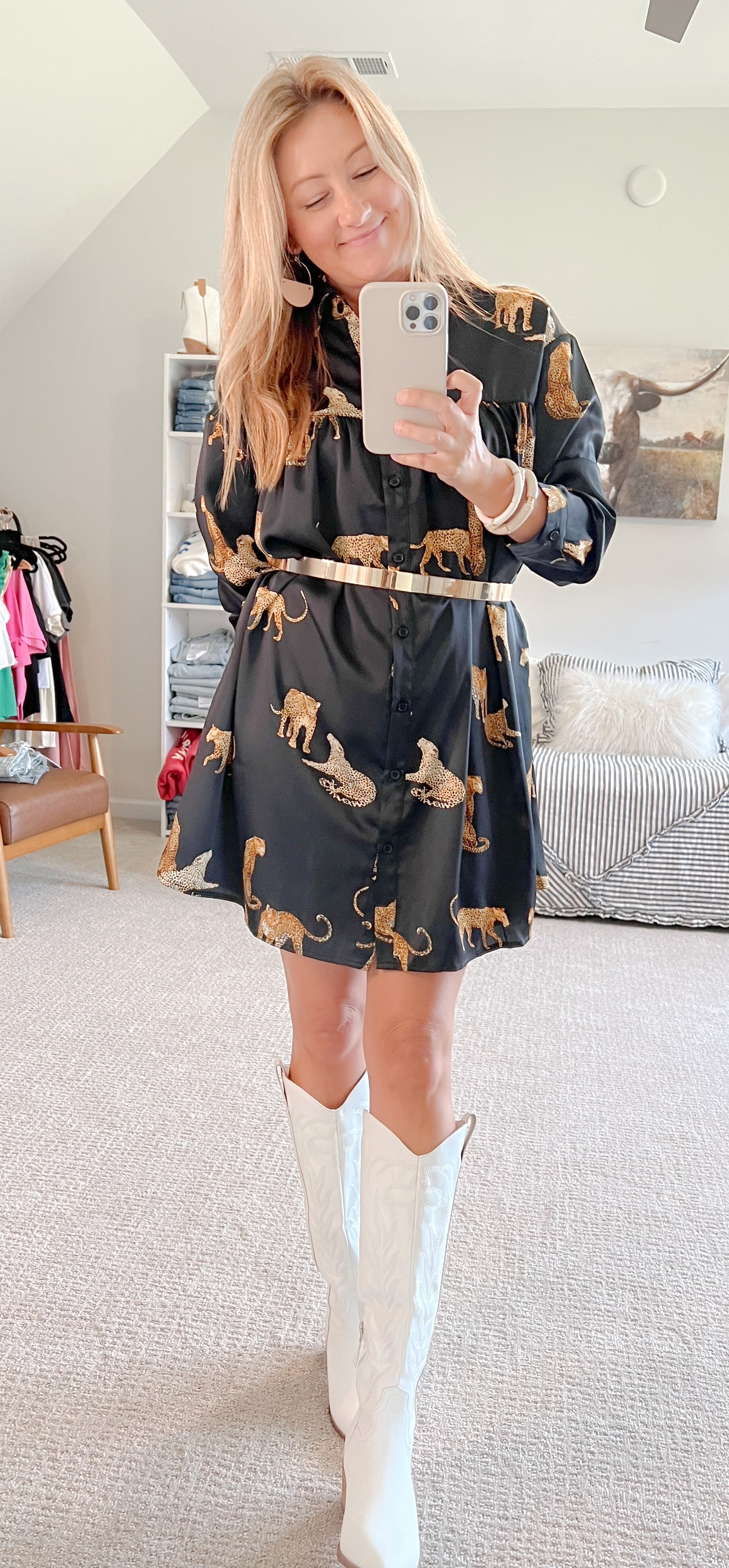 Ready to Pounce Shirt Dress