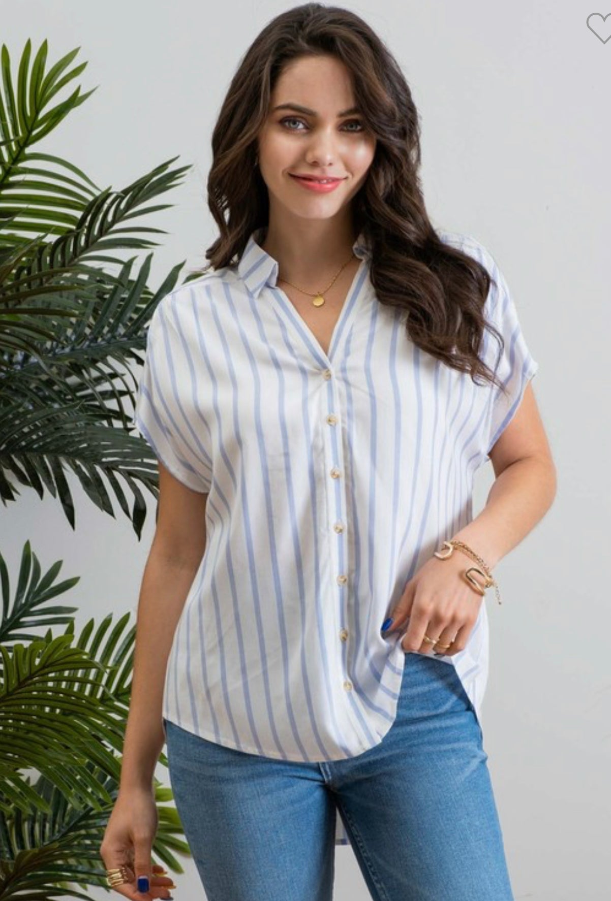 Breezy Blue Striped Top
