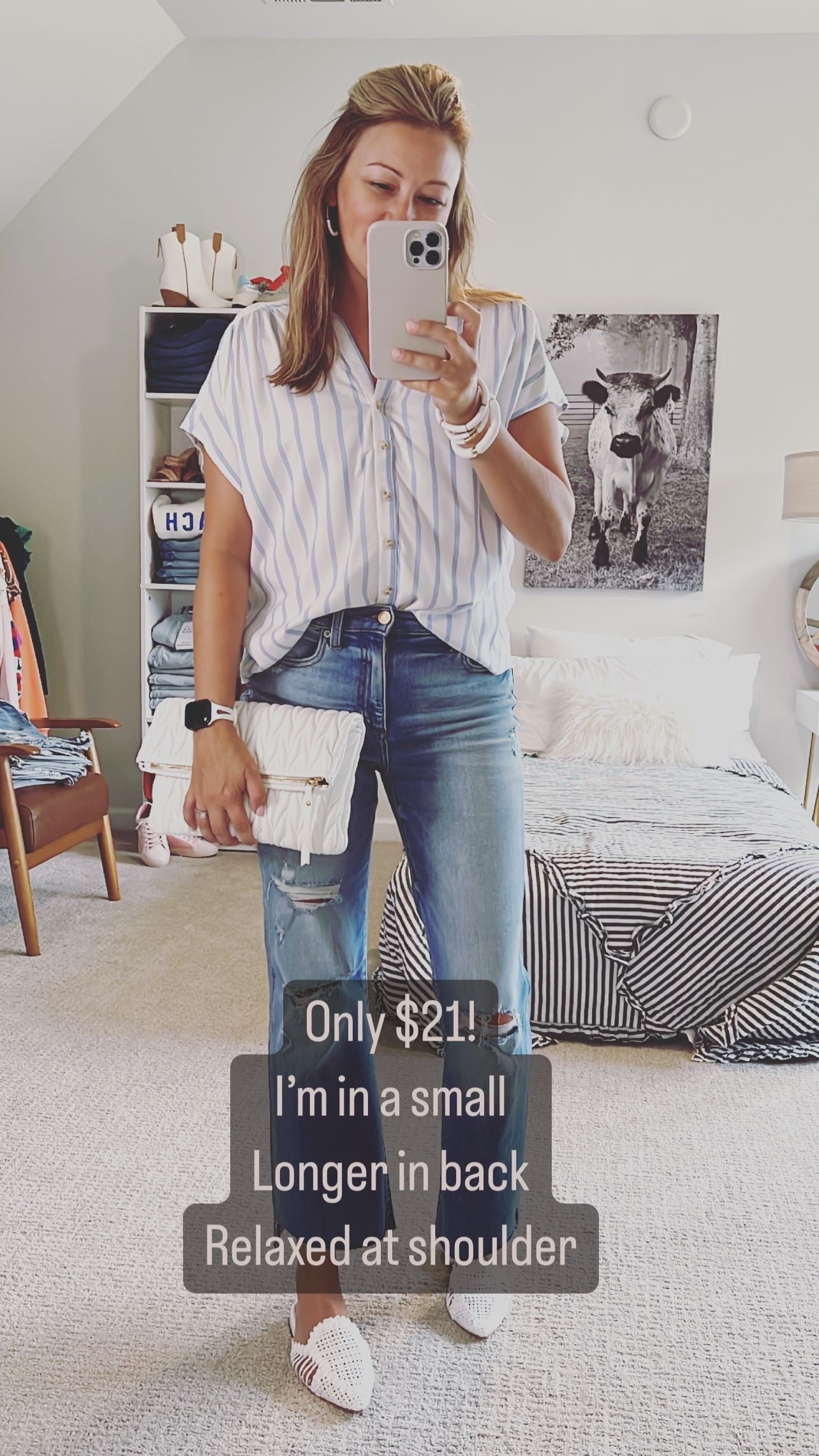 Breezy Blue Striped Top