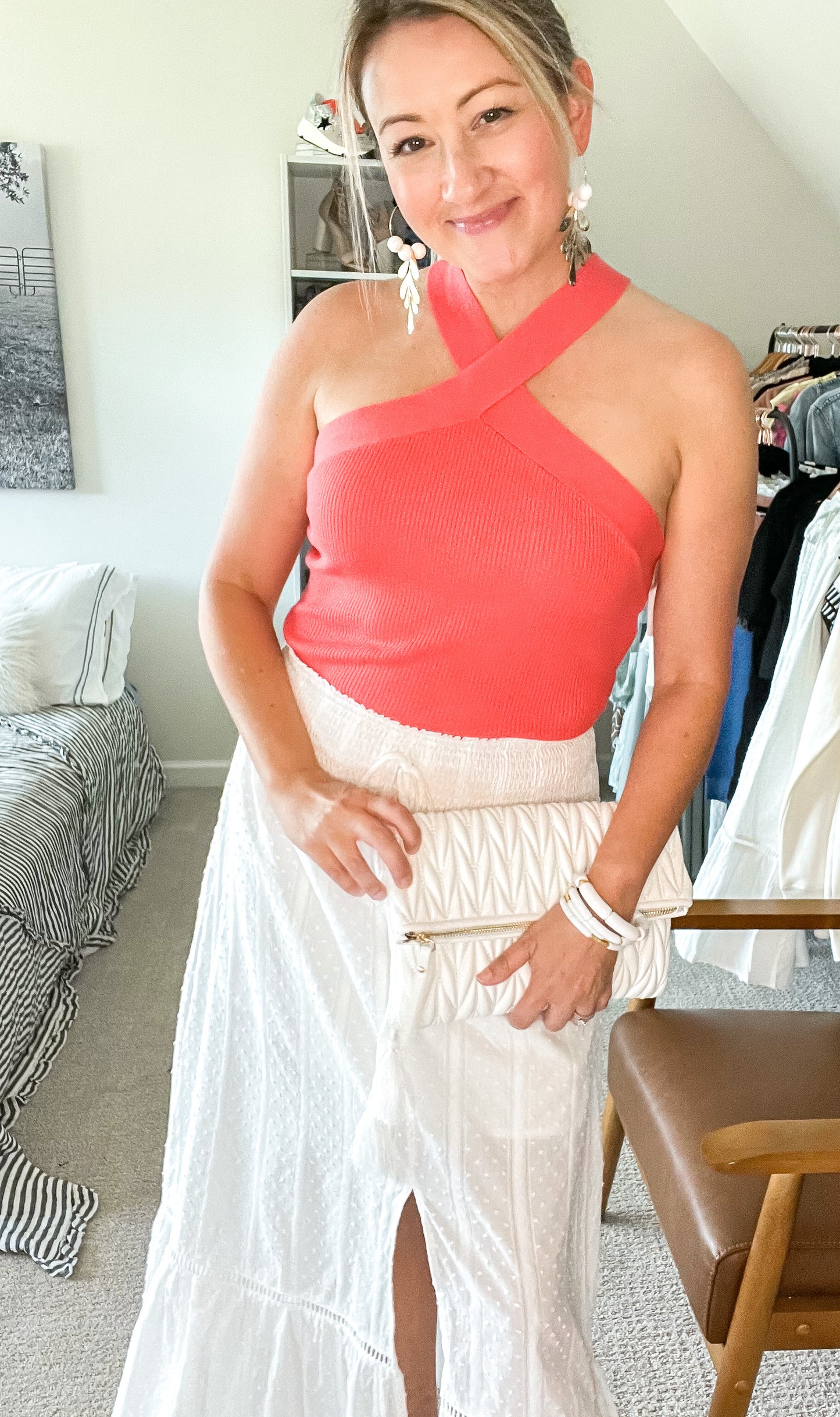 Coral Criss Cross Tank