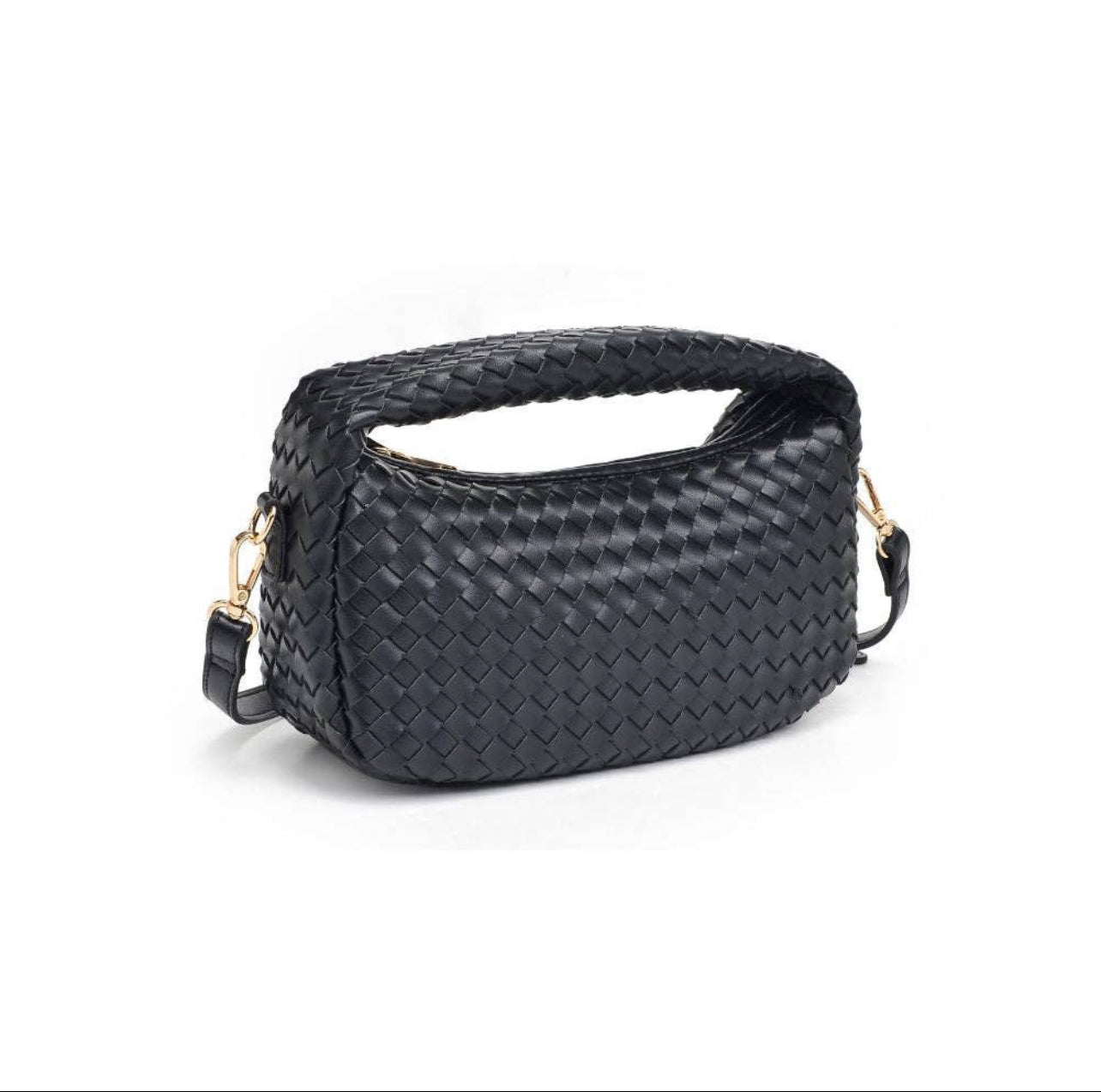 Black Woven Handbag