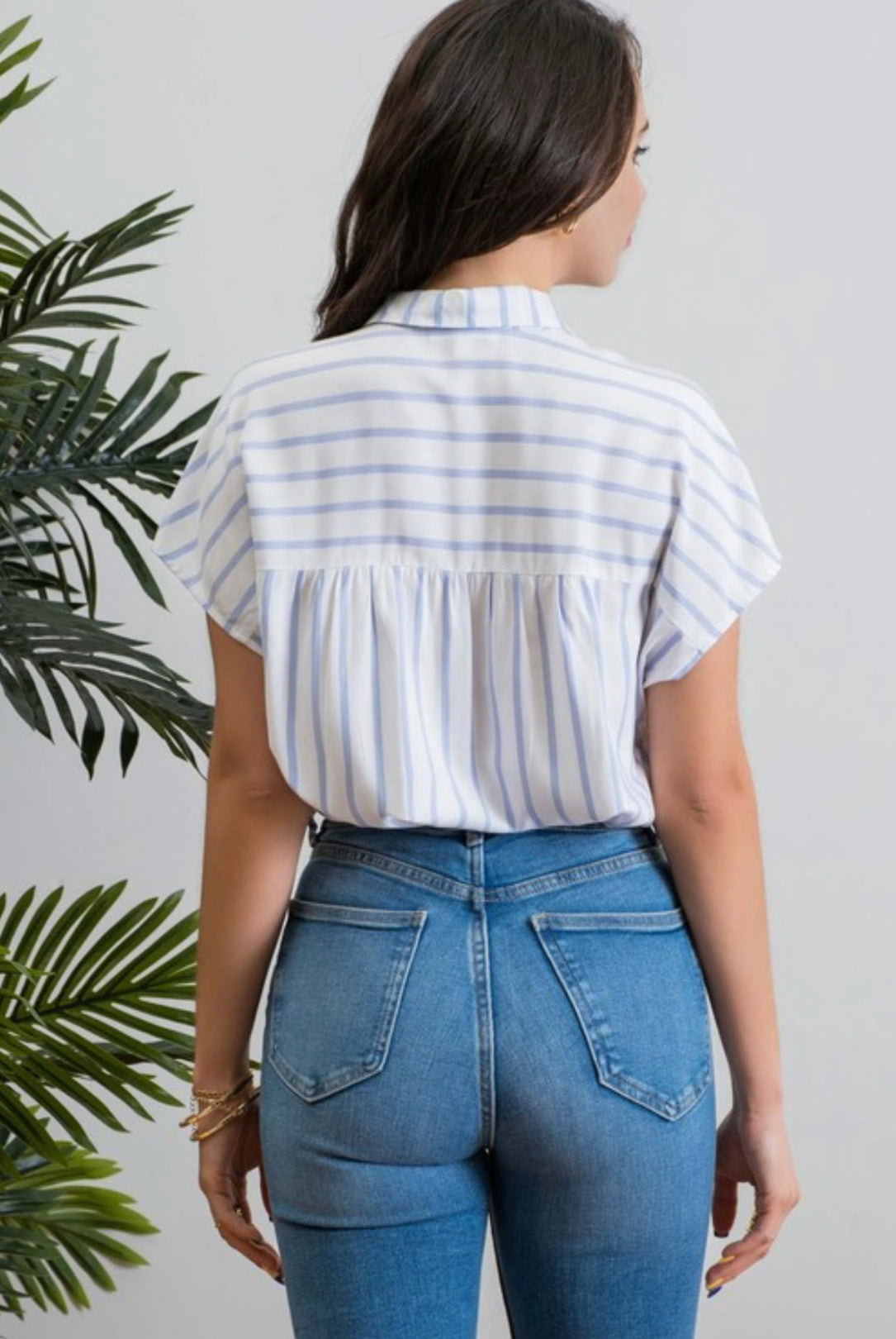 Breezy Blue Striped Top