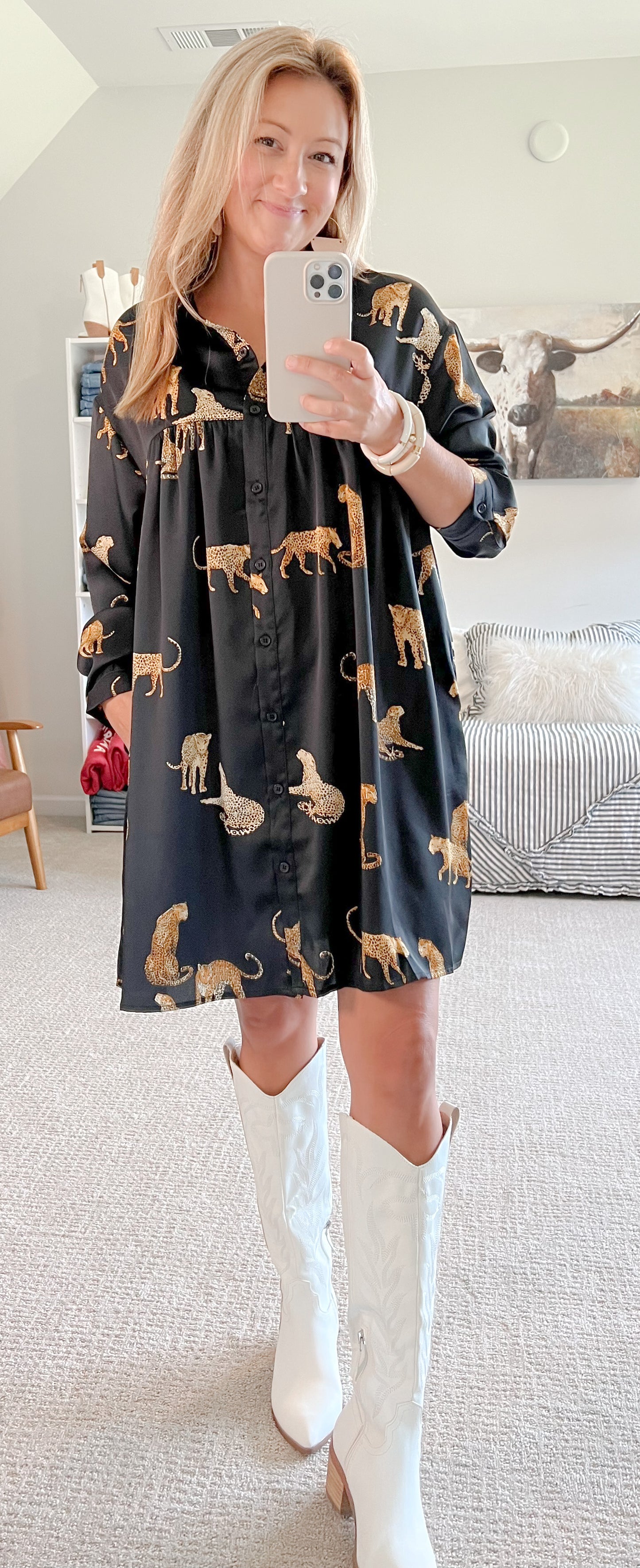 Ready to Pounce Shirt Dress