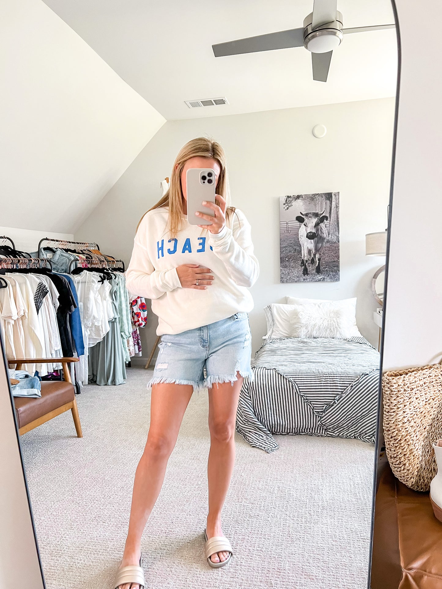 Light Wash Denim Boyfriend Shorts