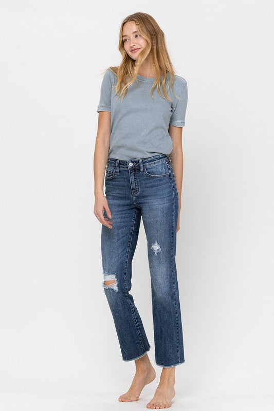 Mid Rise Relaxed Straight Jean