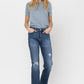 Mid Rise Relaxed Straight Jean