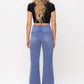 90s Vintage Crop Flare Jeans - Indigo