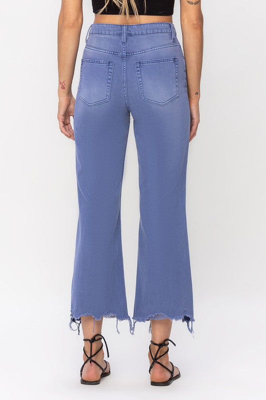 90s Vintage Crop Flare Jeans - Indigo