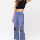 90s Vintage Crop Flare Jeans - Indigo