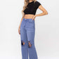 90s Vintage Crop Flare Jeans - Indigo