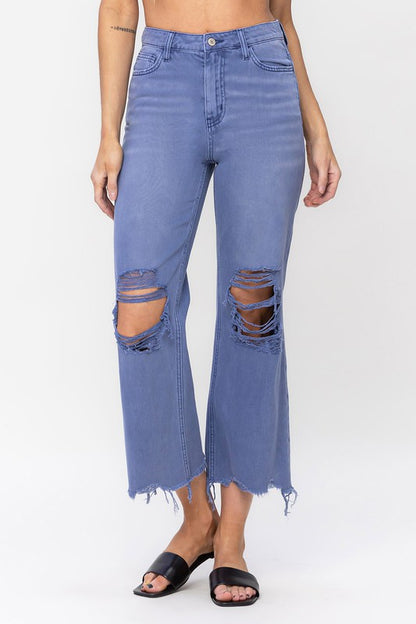 90s Vintage Crop Flare Jeans - Indigo