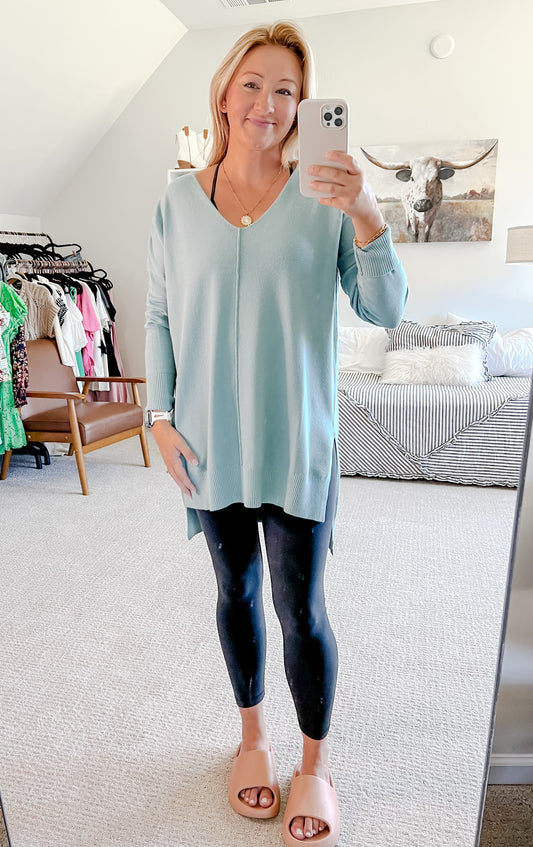 Dusty Blue Sweater Weather Tunic