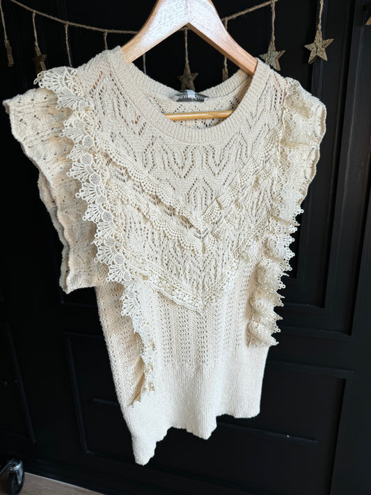Lace Trimmed Sweater