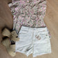 Emma White Denim Shorts