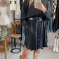 Button Down Hi-Low Satin Dress