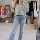 Mid Rise Kick Flare Jeans