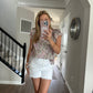 Emma White Denim Shorts