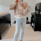 Checker Striped Cardigan