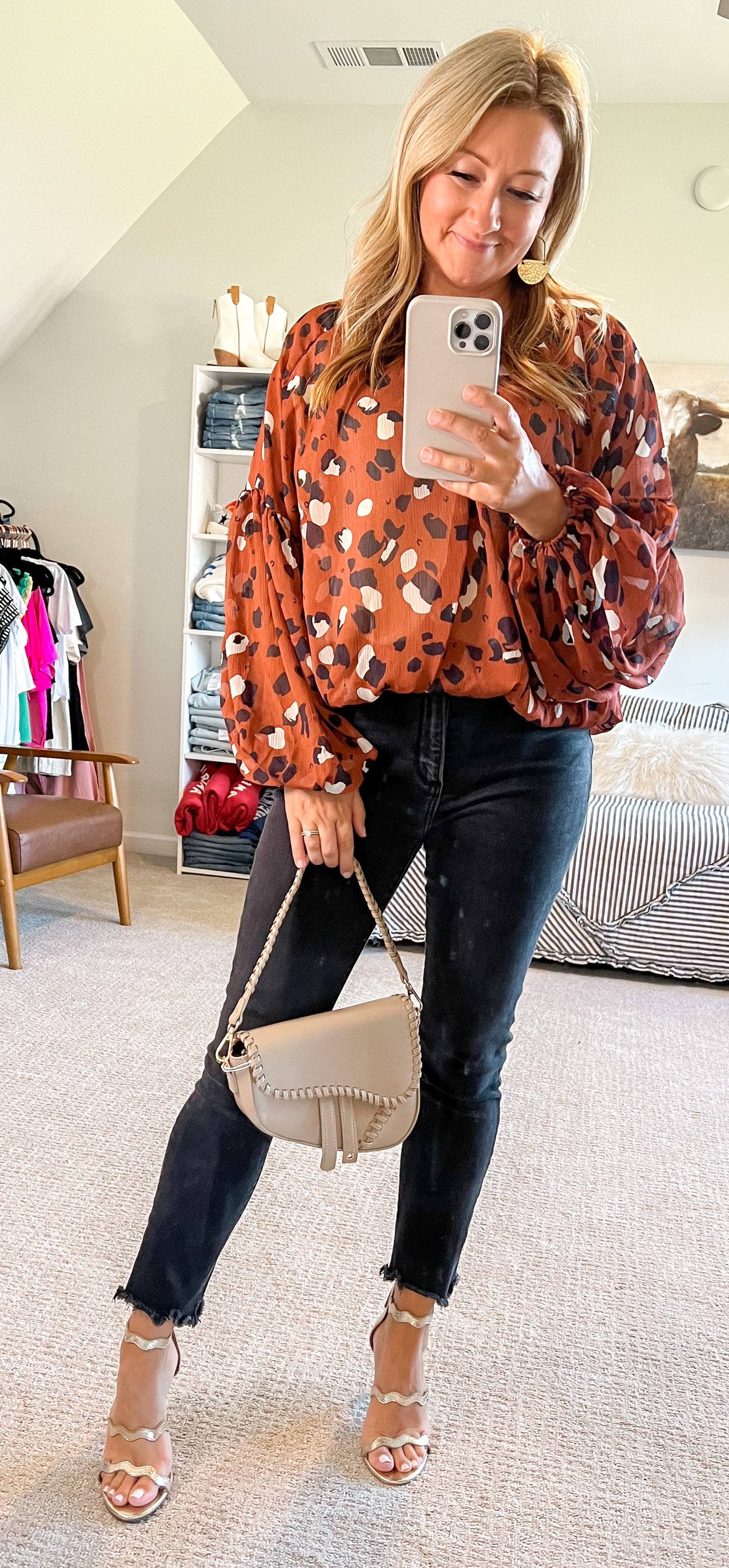 Come See Me Spotted Blouse
