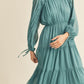 Teal Ruffle Sleeve Dress