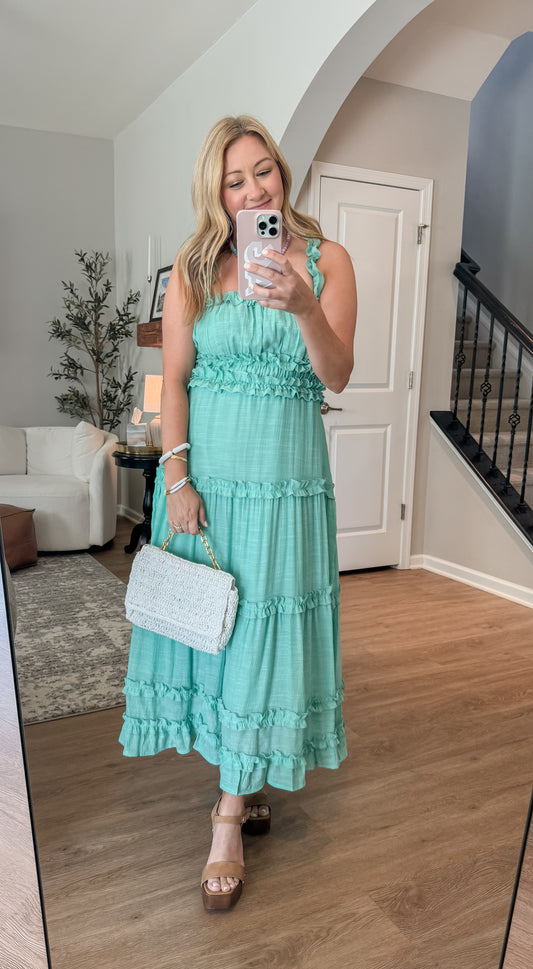 Camila Seafoam Ruffle Dress